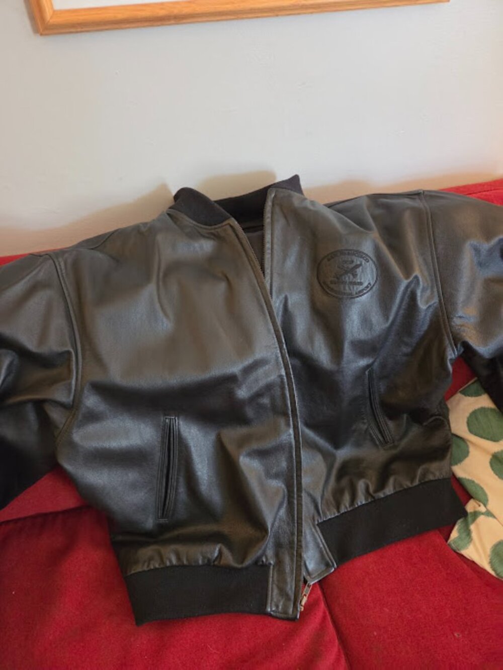 Vintage Golden Bear Leather Bomber Jacket XXL Black San Francisco SFO